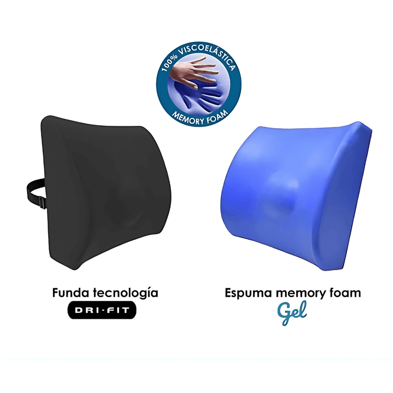 COJÍN LUMBAR MEMORY FOAM + FUNDA DRI FIT EXTRAÍBLE