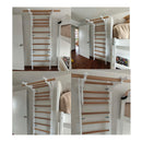 Escalera Sueca para Calistenia con Marco Blanco y Barras Naturales