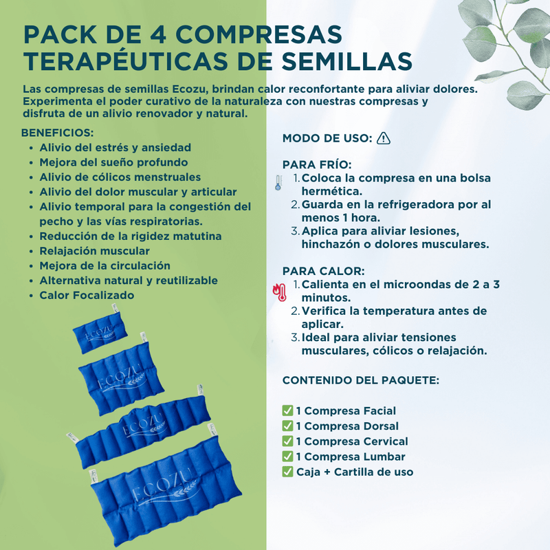COMPRESAS DE SEMILLAS PACK DE 4