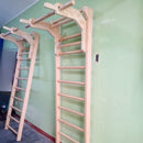 Escalera Sueca de Madera con Cabezal para Calistenia