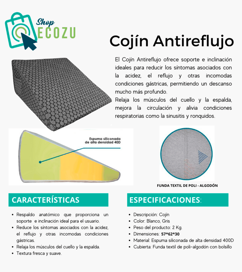 COJÍN ALMOHADA ANTIREFLUJO