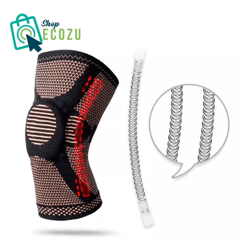 COPPER FIBER COMPRESSION KNEE SUPPORT WITH GEL AND RODS